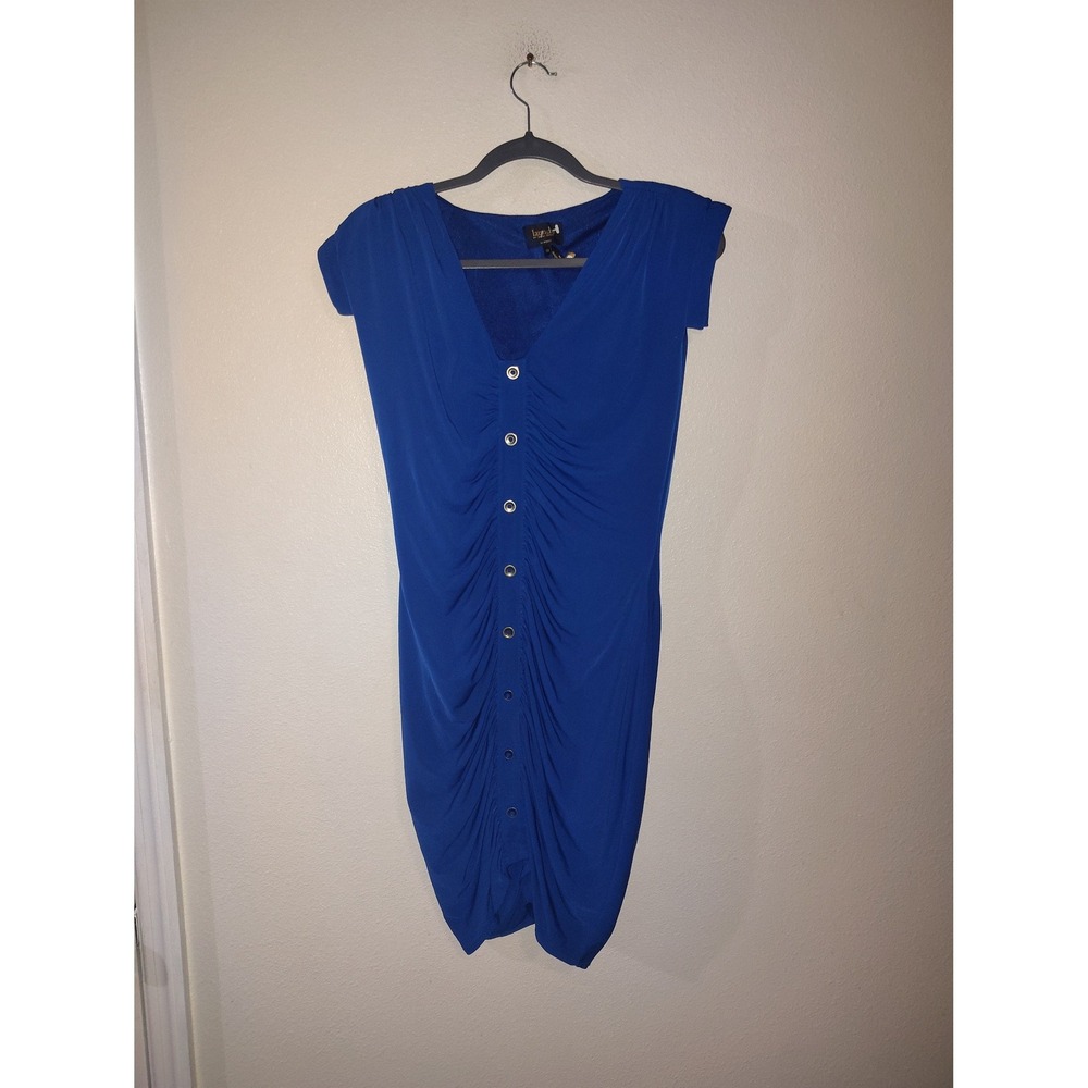 Laundry by Shelli Segal Royal Blue Ruched V-Neck Sheath Dress Size 10